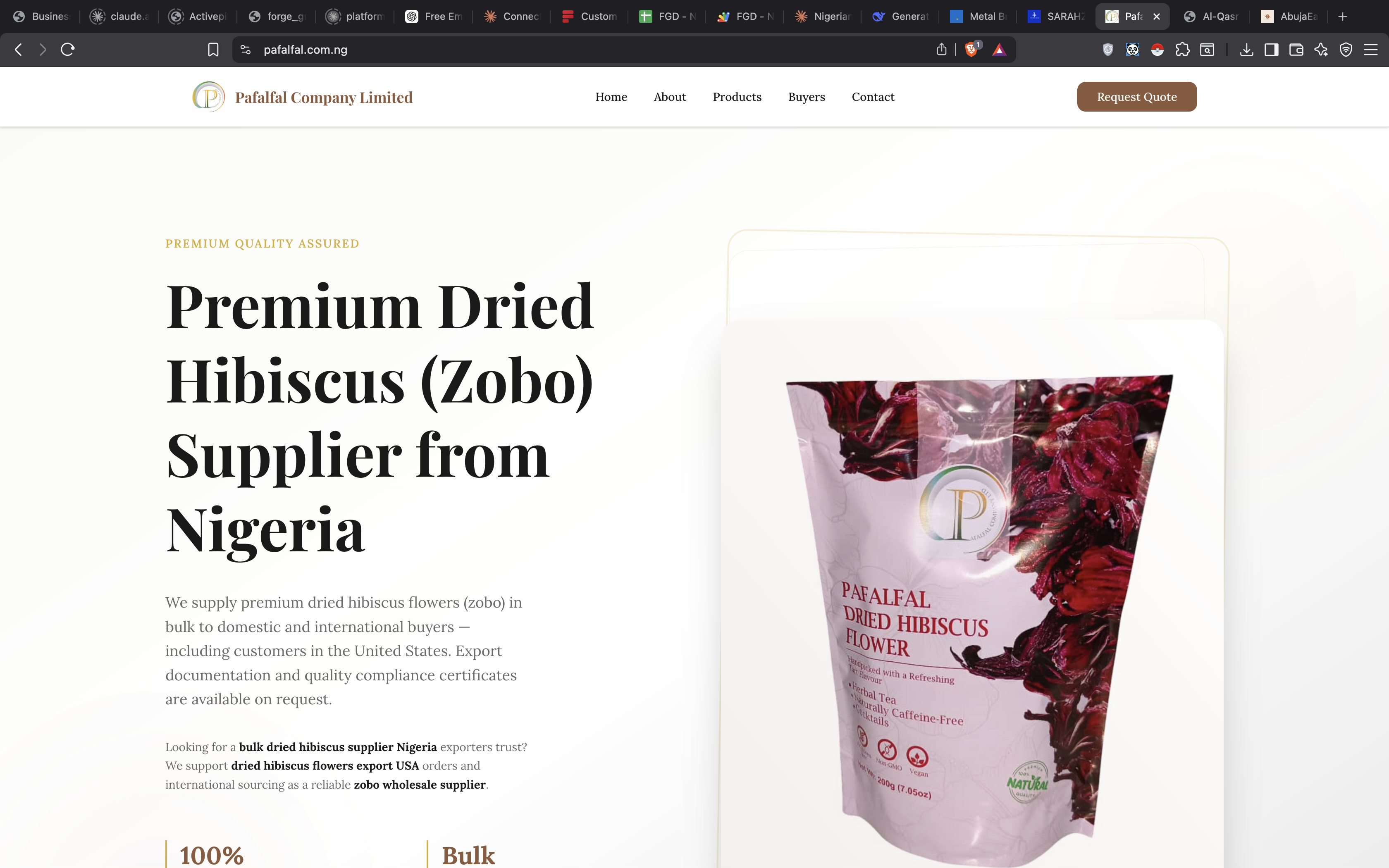 Pafalfal website - E-commerce & Retail